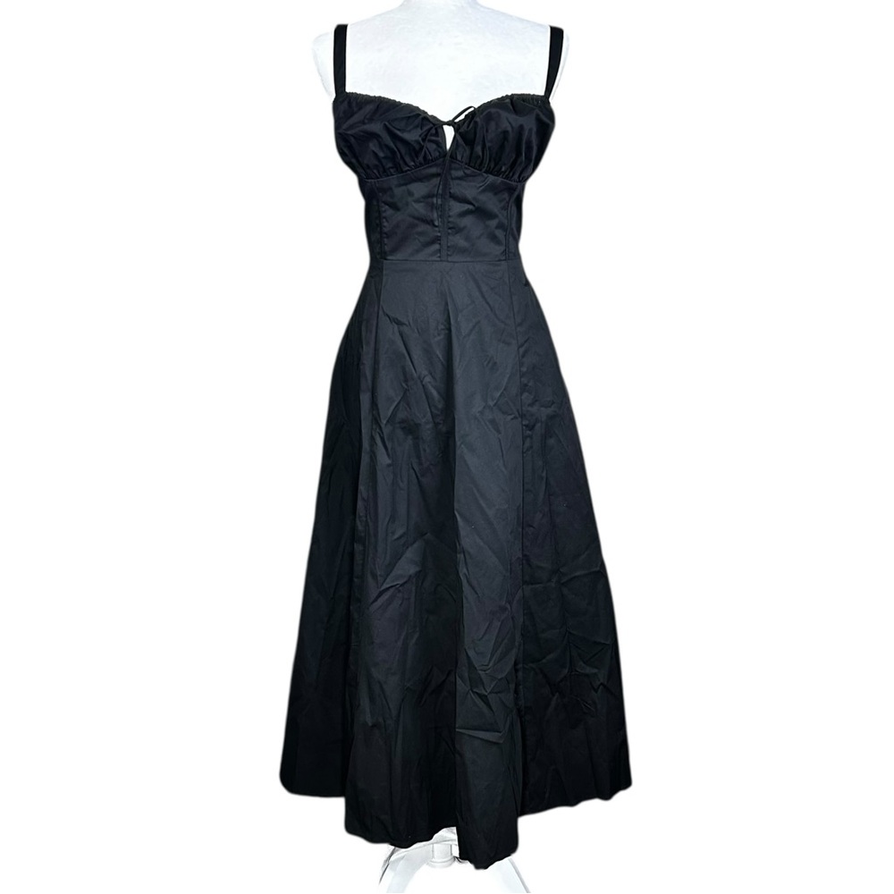 NEW Freemarket Corset Midi Dress L Taffeta Dark Romantic Whimsigoth Milkmaid